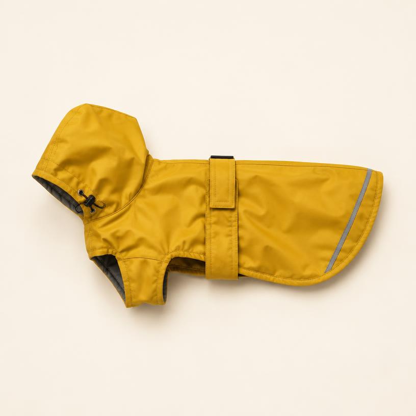 Mustard Hooded Raincoat